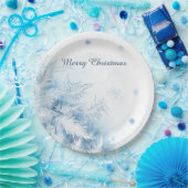 美しい冬霜のクリスマス ペーパープレート (パーティー)