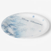 美しい冬霜のクリスマス ペーパープレート (アングル)