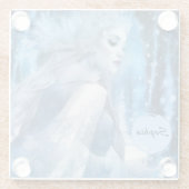 美しい凍っていスノークイーンinウィンターワンダーランド ガラスコースター (裏面)