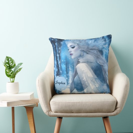 美しい凍っていスノークイーンinウィンターワンダーランド クッション (椅子)