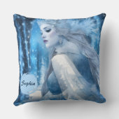 美しい凍っていスノークイーンinウィンターワンダーランド クッション (裏面)