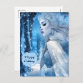 美しい凍っていスノークイーンinウィンターワンダーランド シーズンポストカード (正面/裏面)