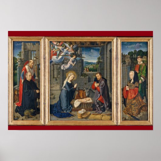 美しい出生シーン宗教的なクリスマスイエス ポスター (正面)