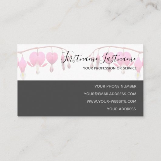 美しい出血ハートは灰色で咲く 名刺 (裏面)