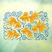 美しい刺繍の金色の魚 ウィンドウサイン (シート3)