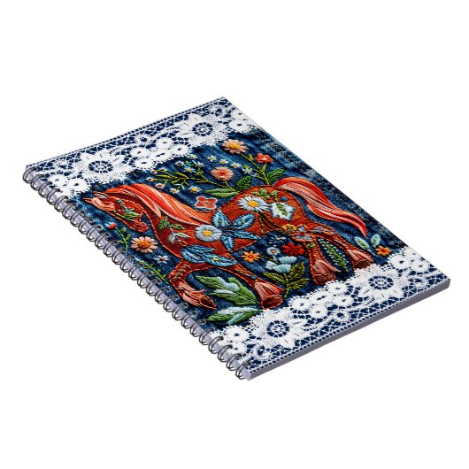 美しい刺繍の馬 ノートブック (右側)