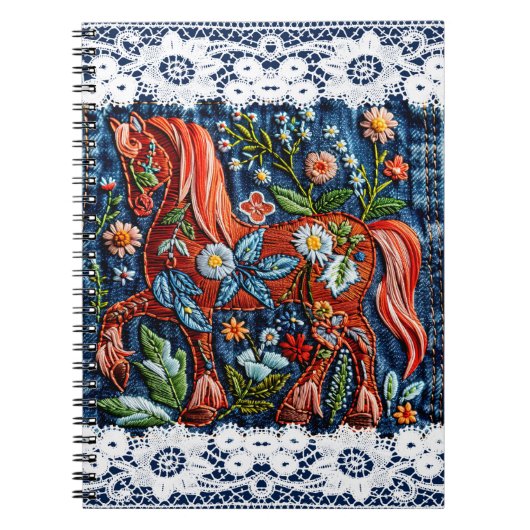 美しい刺繍の馬 ノートブック (正面)