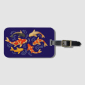 美しい刺繍の鯉の魚 ラゲッジタグ (正面横)