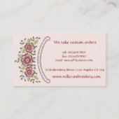 美しい刺繍花刺繍模様 名刺 (裏面)