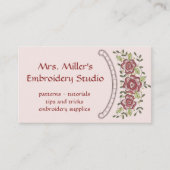 美しい刺繍花刺繍模様 名刺 (正面)