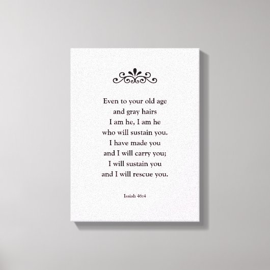 美しい励ましの聖なる書物、 経典バイブル聖句イザヤ キャンバスプリント (正面)