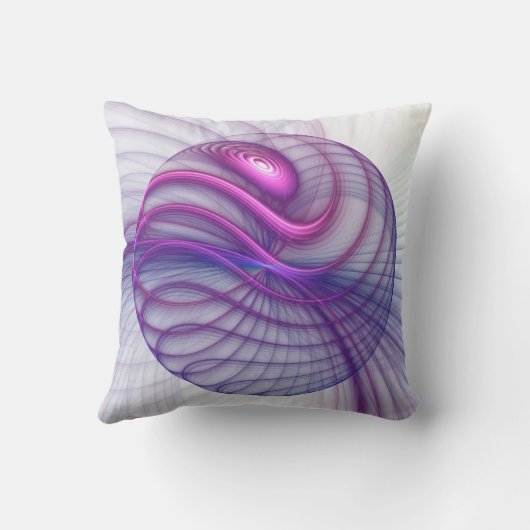 美しい動き抽象芸術フラクタルアートピンク クッション (裏面)