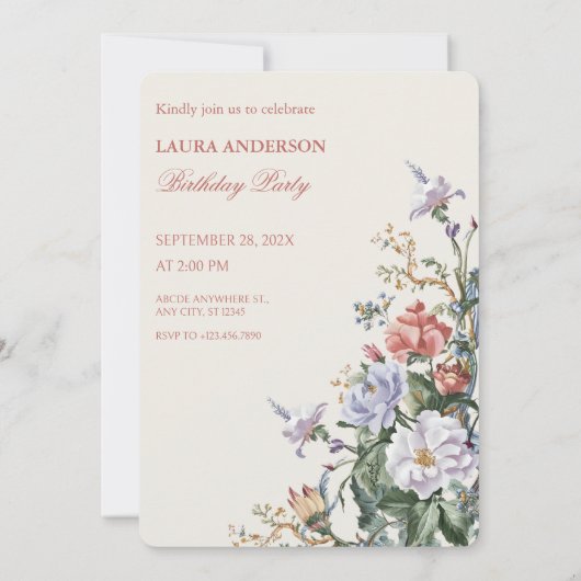 美しい動植物の芸術 招待状 (裏面)