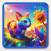 美しい動物3 スクエアペーパーコースター (正面)