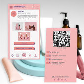 美しい化粧カスタムブランディング写真赤面ピンク 名刺