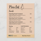美しい化粧品の気にスキンプライスリストメニュー チラシ (正面)