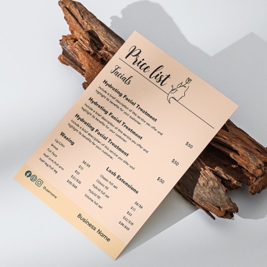 美しい化粧品の気にスキンプライスリストメニュー チラシ