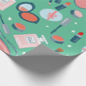 美しい化粧品パターングリーンギフトラップ ラッピングペーパー (角)
