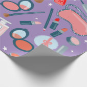 美しい化粧品パターンパープルギフトラップ ラッピングペーパー (角)