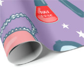 美しい化粧品パターンパープルギフトラップ ラッピングペーパー (ロールコーナー)