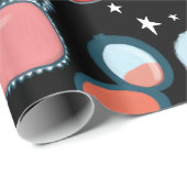 美しい化粧品パターンブラックギフトラップ ラッピングペーパー (ロールコーナー)