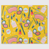 美しい化粧品パターン金ゴールドギフトラップ ラッピングペーパー (フラット)