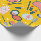 美しい化粧品パターン金ゴールドギフトラップ ラッピングペーパー (角)