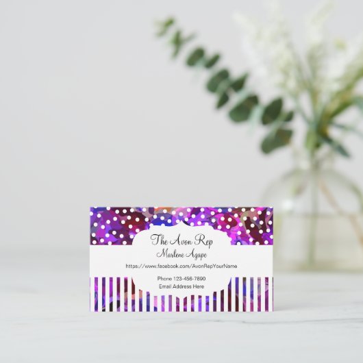 美しい化粧品販売店 名刺 (スタンド正面)