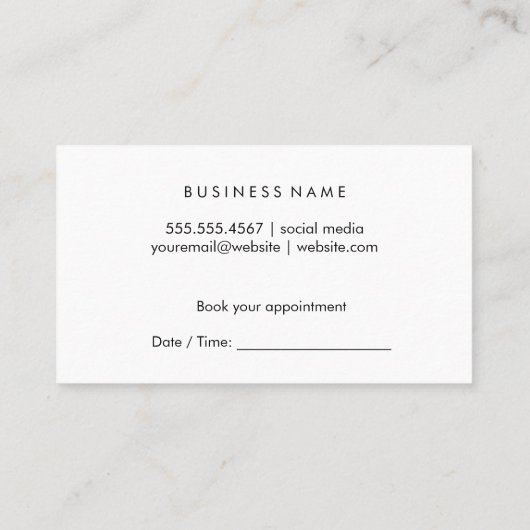 美しい化粧 予約カード (裏面)