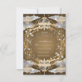 美しい化膿性金ゴールドとクリスタル結婚ズ 出欠カード (正面)