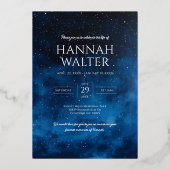 美しい北スターお祝い・オブ・ライフ 箔招待状 (裏面)