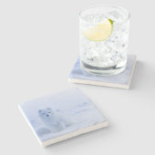 美しい北極キツネ ストーンコースター (横)