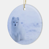 美しい北極キツネ セラミックオーナメント (左)
