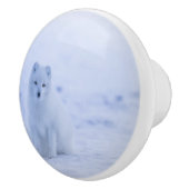 美しい北極キツネ セラミックノブ (右)