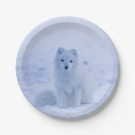 美しい北極キツネ ペーパープレート
