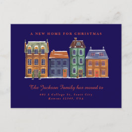 美しい北欧タウンビュースノーシーナリー ポストカード