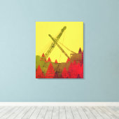 美しい北西クレーン運転技術者芸術 キャンバスプリント (インサイチュ (ウッドフロア))
