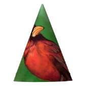 美しい北赤（鳥）ショウジョウコウカンチョウ絵画の鳥 パーティーハット (正面)