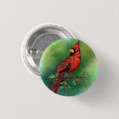 美しい北赤(鳥)ショウジョウコウカンチョウ絵画の鳥 缶バッジ (正面&裏面)