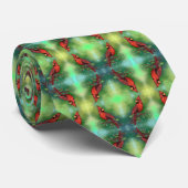 美しい北赤（鳥）ショウジョウコウカンチョウ絵画鳥 –  ネクタイ (ロール)