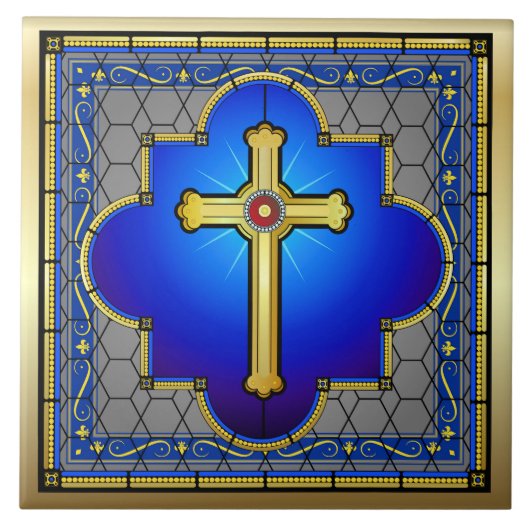 美しい十字架 タイル (正面)