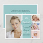 美しい卒業生の姿をテールカラーの卒業式招待状で披露 招待状 (正面/裏面)