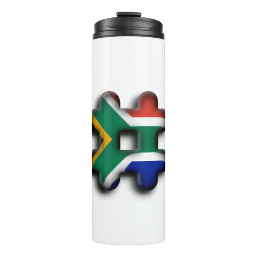 美しい南アフリカのハッシュタグ国旗のパターンアート タンブラー (正面)