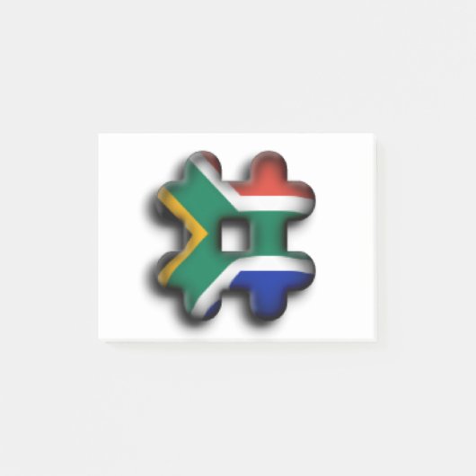 美しい南アフリカのハッシュタグ国旗のパターンアート ポストイット (正面)