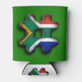 美しい南アフリカのハッシュタグ国旗のパターンアート 缶クーラー (正面)