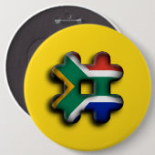 美しい南アフリカのハッシュタグ国旗のパターンアート 缶バッジ (正面&裏面)