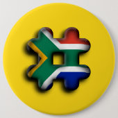 美しい南アフリカのハッシュタグ国旗のパターンアート 缶バッジ (正面)