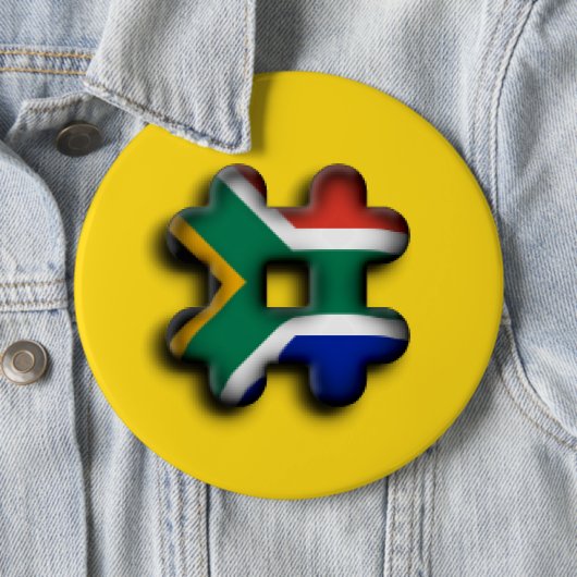 美しい南アフリカのハッシュタグ国旗のパターンアート 缶バッジ (インサイチュ)
