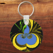 美しい南アフリカの黄色と青の芸術 キーホルダー (正面)