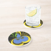 美しい南アフリカの黄色と青の芸術 コースター (側面)